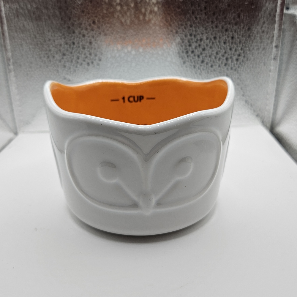 White and Orange Owl Measuring Cup